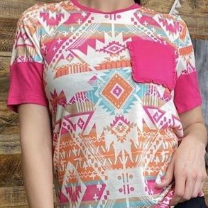 Southern Stitch Aztec Short Sleeve Tee in S